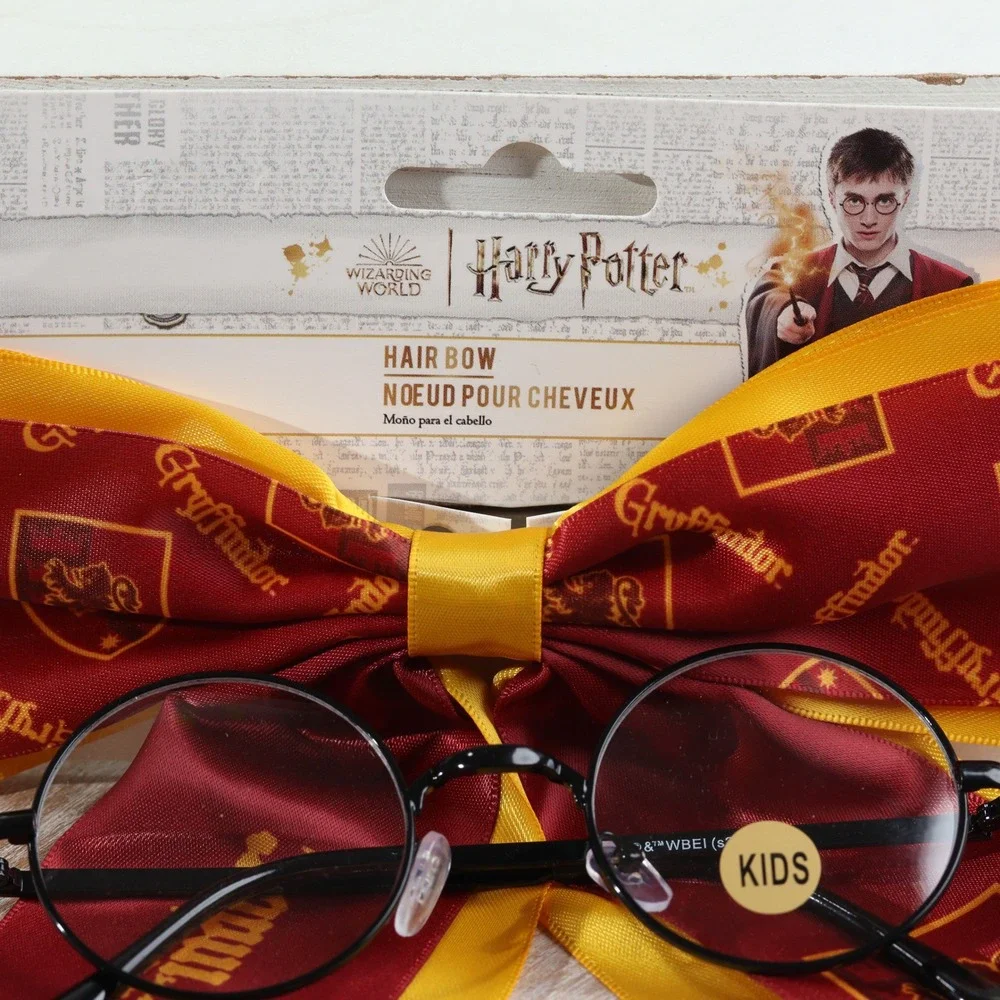 Harry Potter Gryffindor Hair Bow and Kids Glasses Set Wizarding World